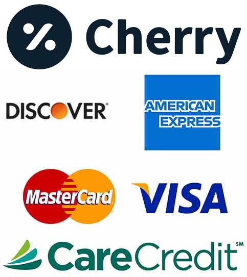 Financing Partners Logos - Cherry, Discover, AmEx, Mastercard, Carecredit